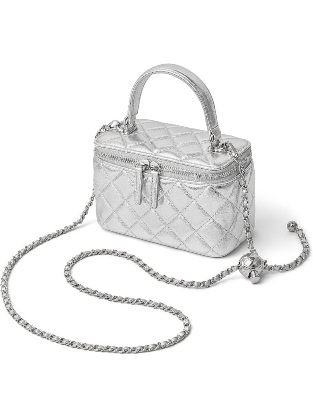 Women's Red Small Leather Purse Quilted Mini Box Chain Strap Crossbody Bag